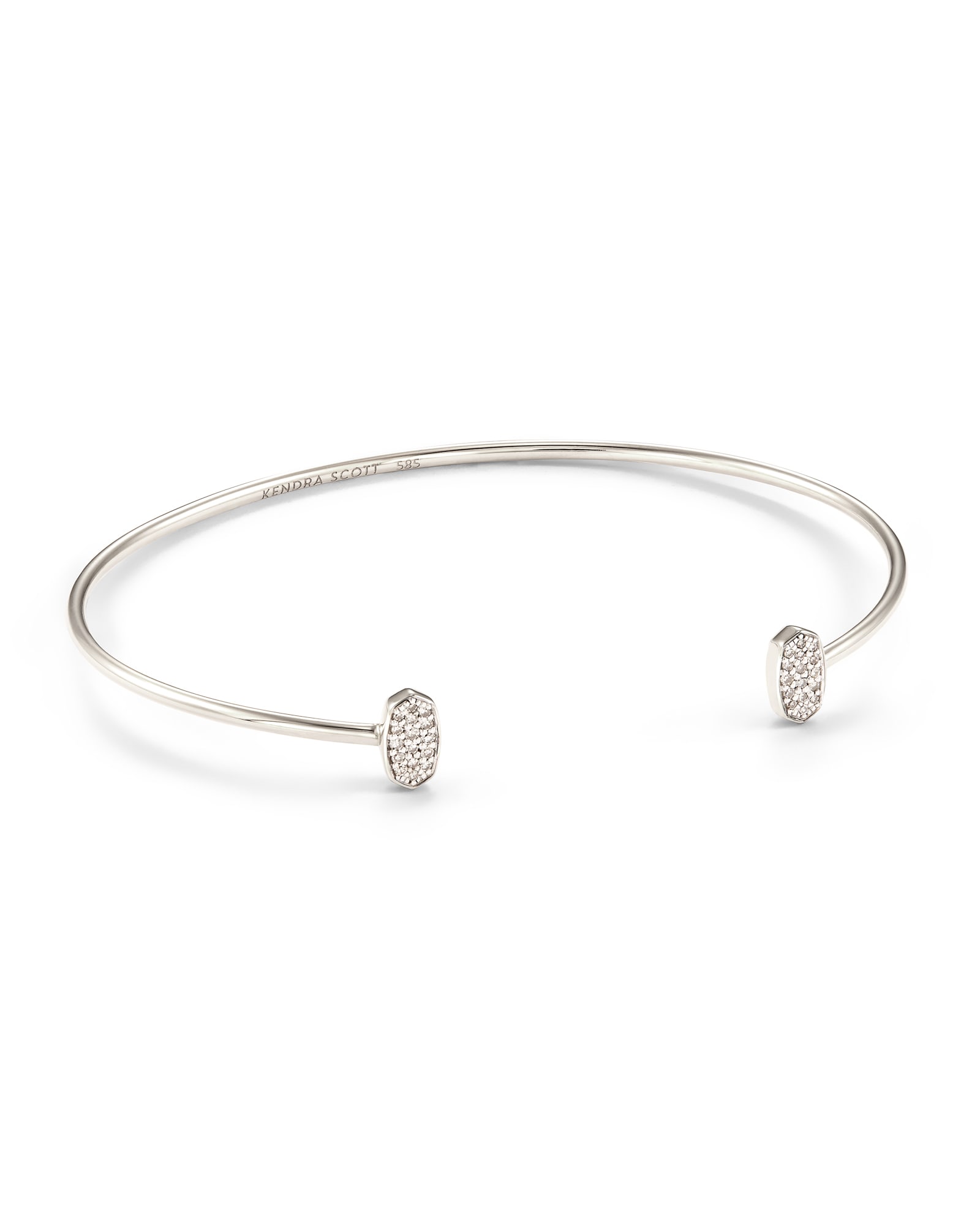 Kendra Scott Marisa 14k White Gold Cuff Bracelet in White Diamond | Diamonds